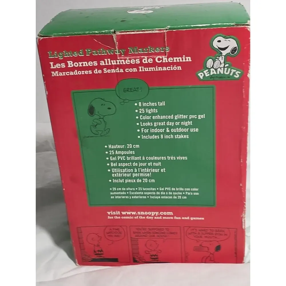 Peanuts Lighted Pathway Markers Holiday Decor Snoopy Charlie Brown Linus Lucy